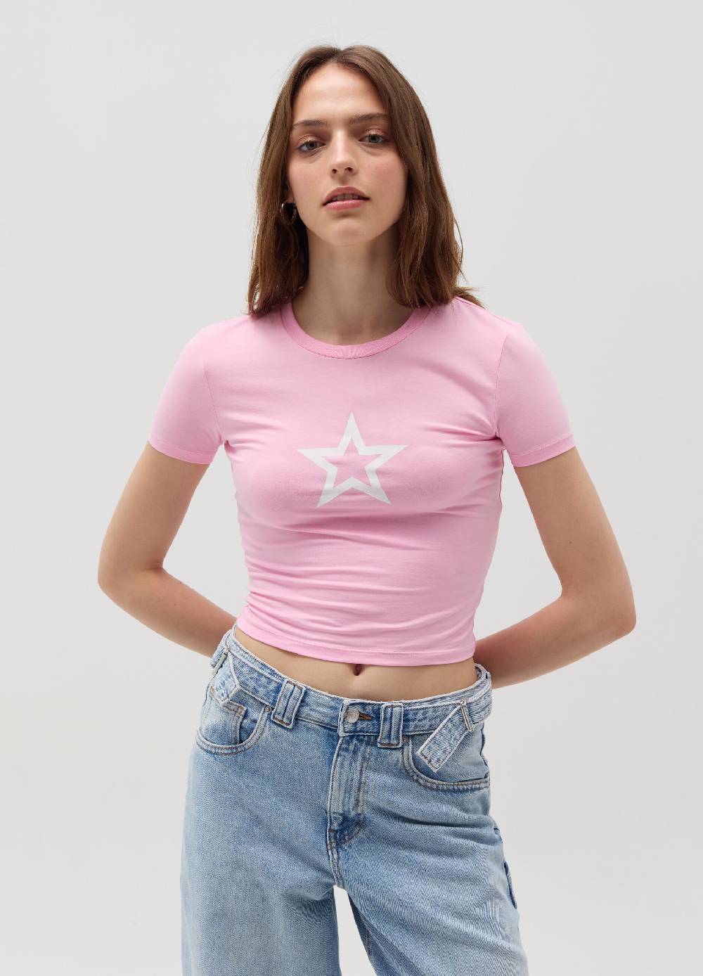 Ovs T-shirt Crop Con Stampa