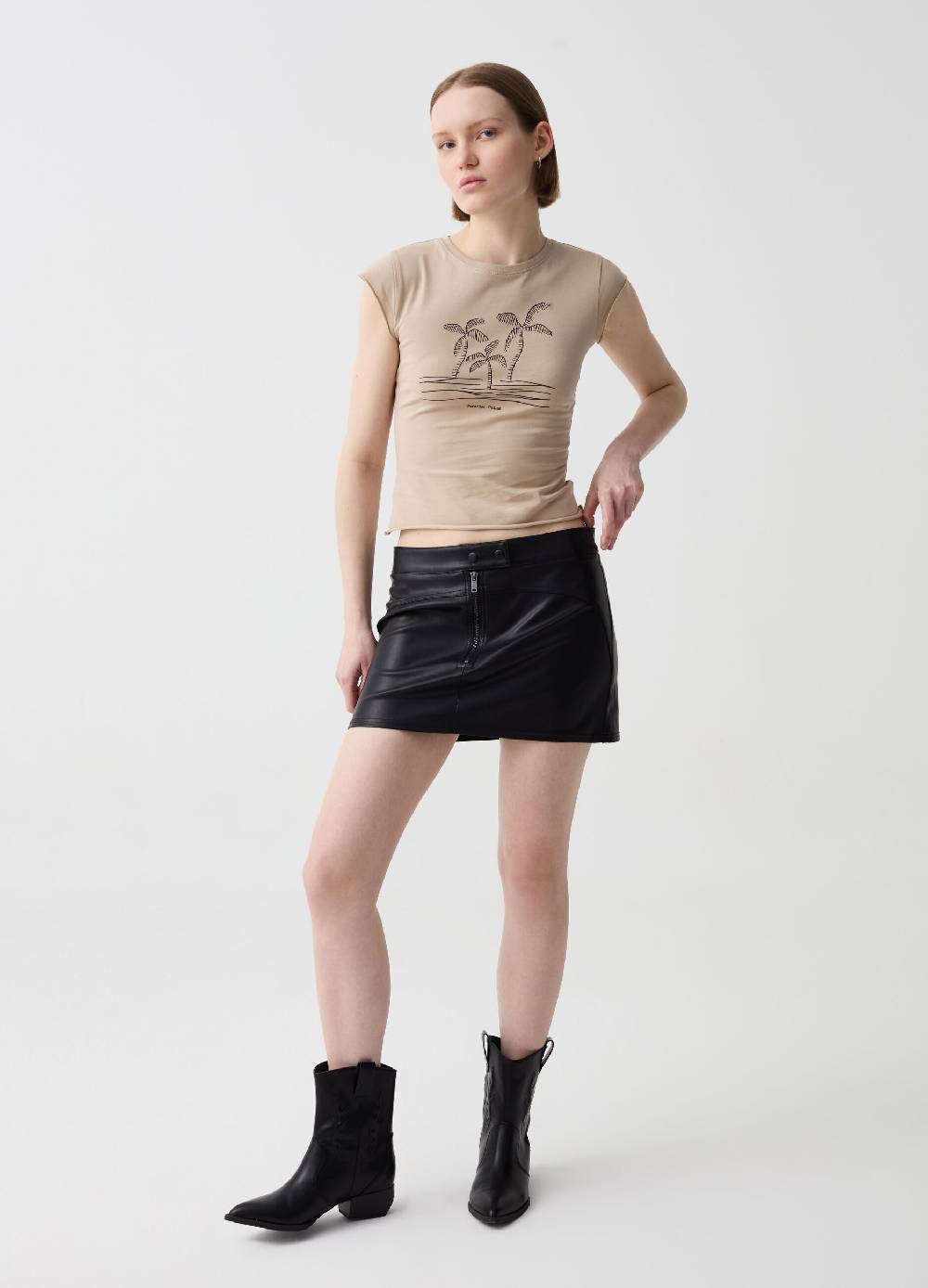 Ovs T-shirt crop con stampa