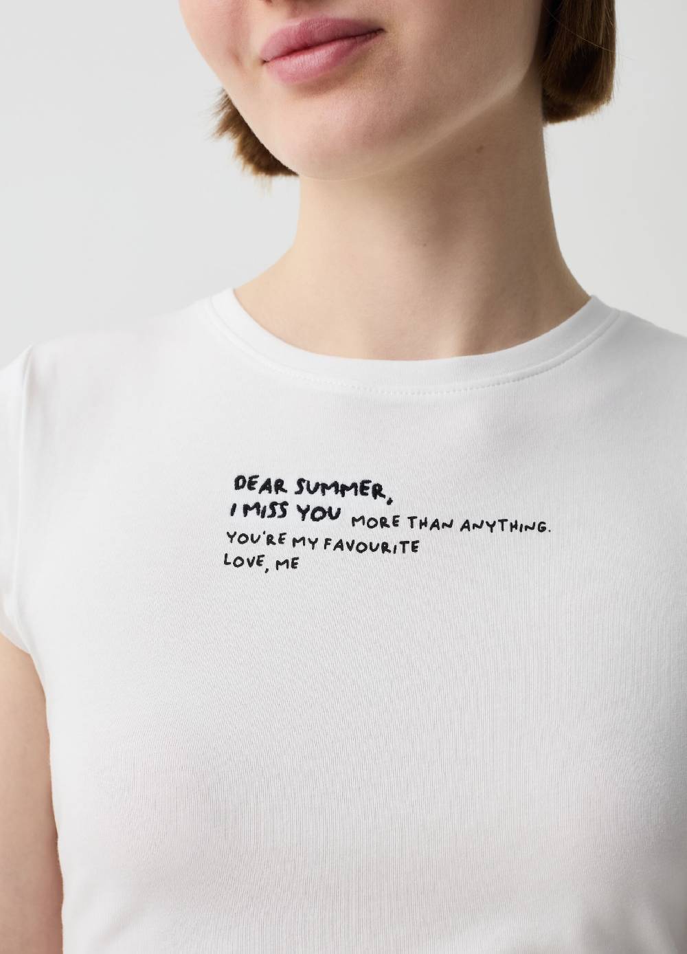 Ovs T-shirt Crop Con Stampa