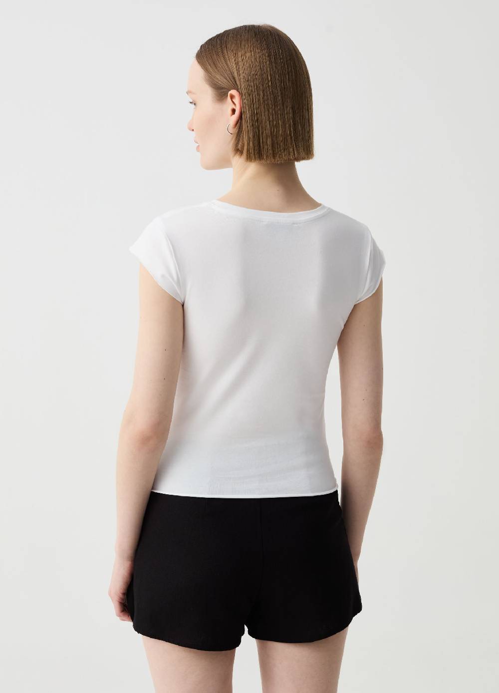 Ovs T-shirt Crop Con Stampa