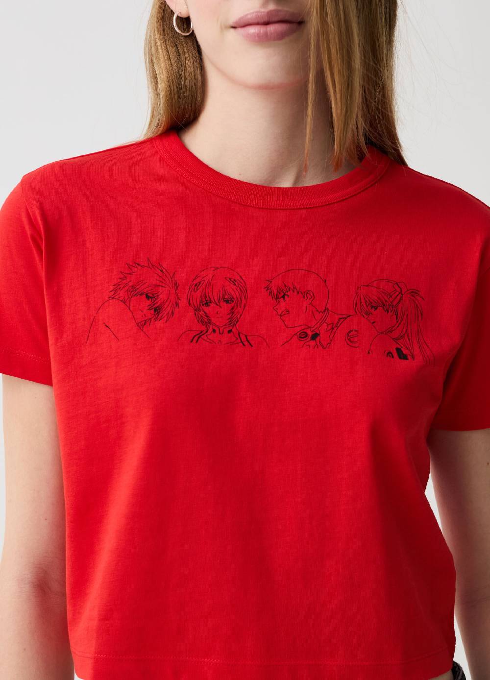 Ovs T-shirt Crop Stampa Neon Genesis Evangelion