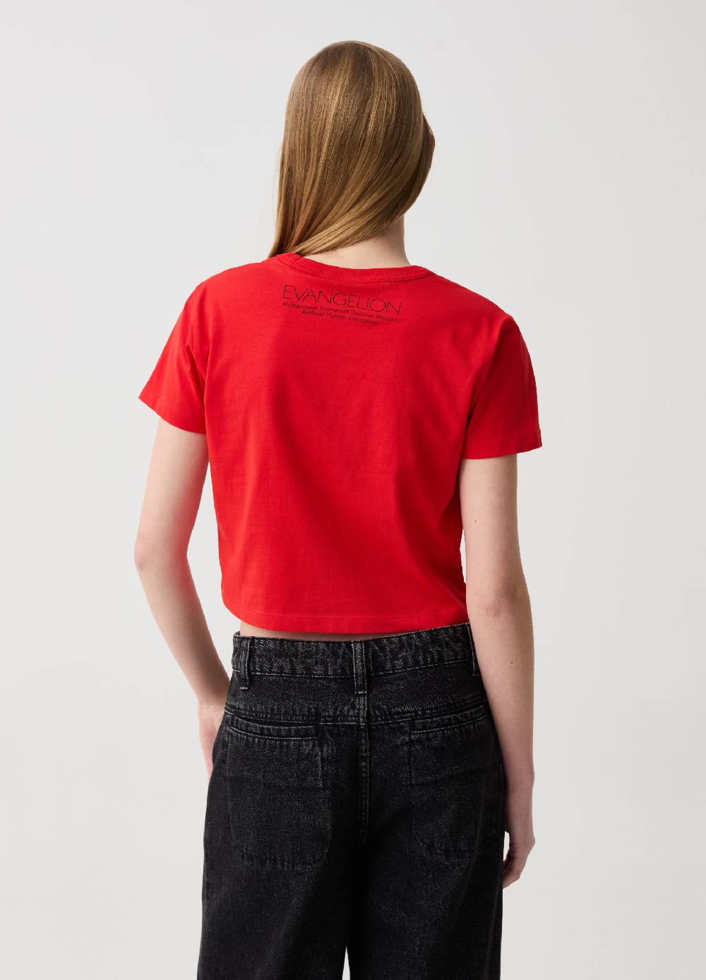 Ovs T-shirt Crop Stampa Neon Genesis Evangelion