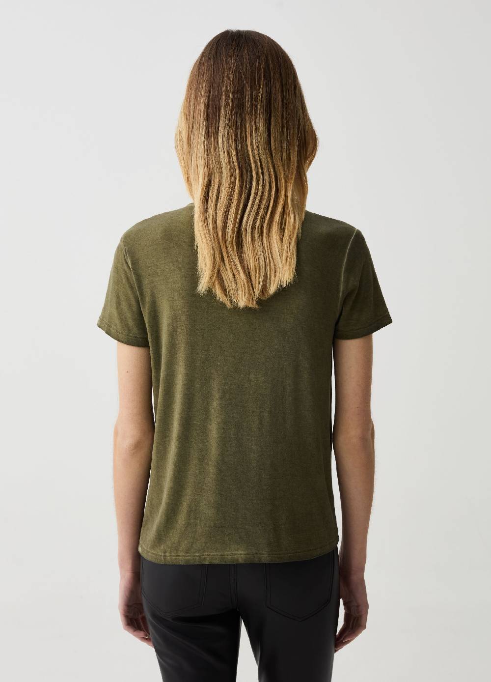 Ovs T-shirt Effetto Delavato Con Scollo A V