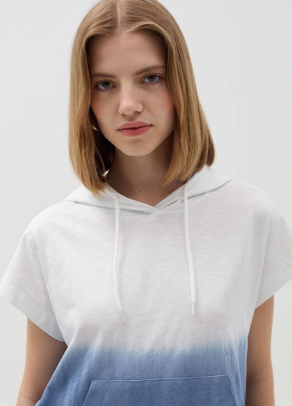 Ovs T-shirt Essential Dip Dye Con Cappuccio