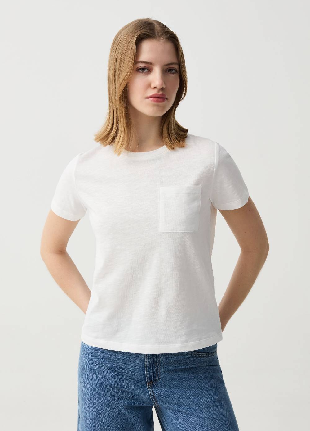 Ovs T-shirt Essential in cotone melange con tasca