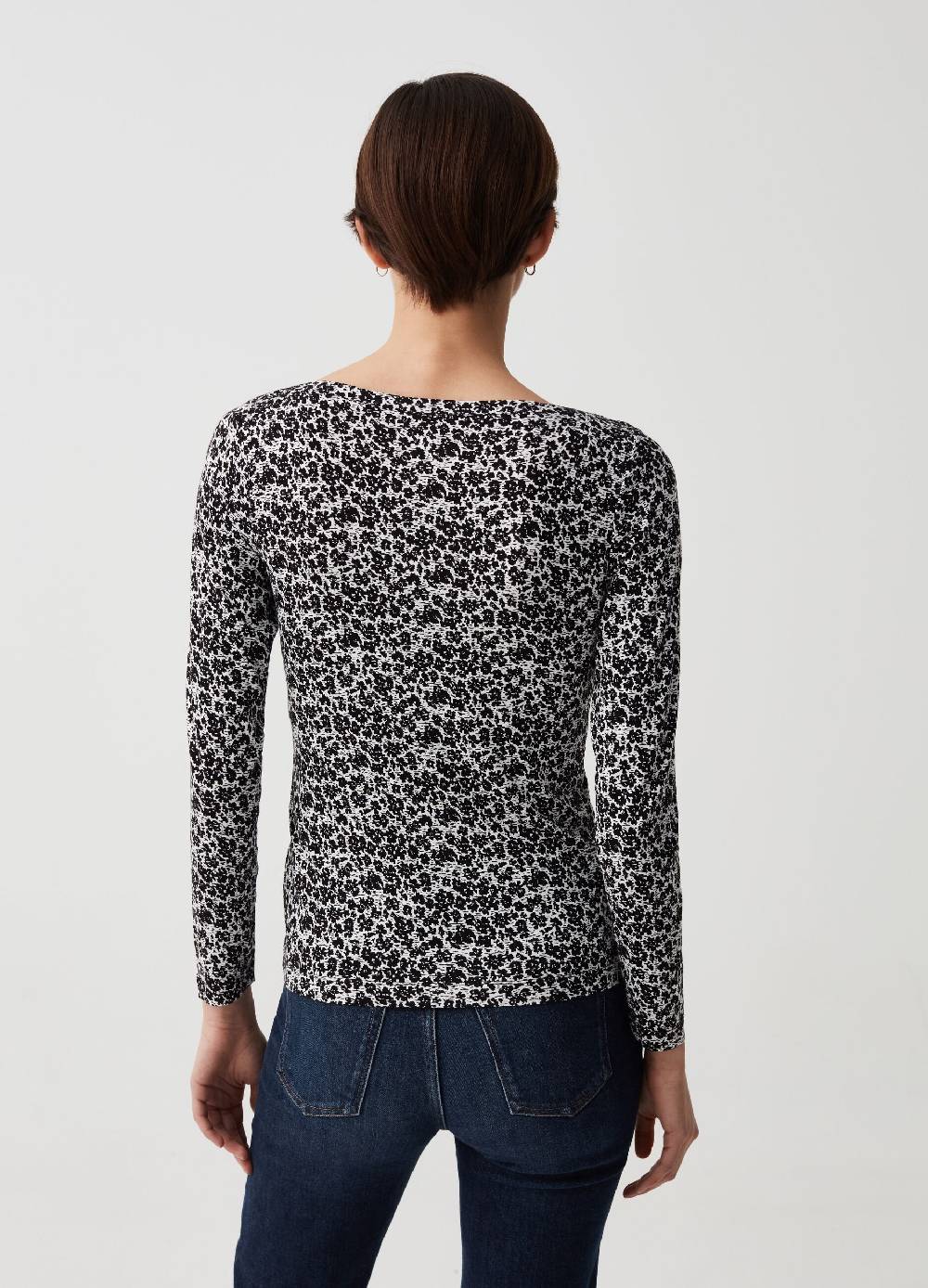 Ovs T-shirt Floreale Con Scollo A Barca