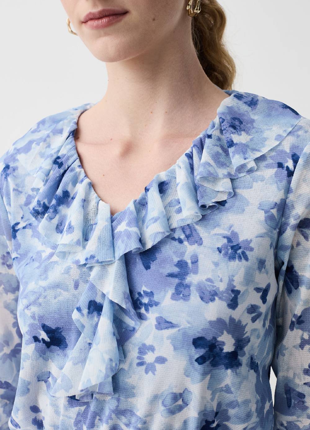 Ovs T-shirt Floreale In Mesh Con Volant