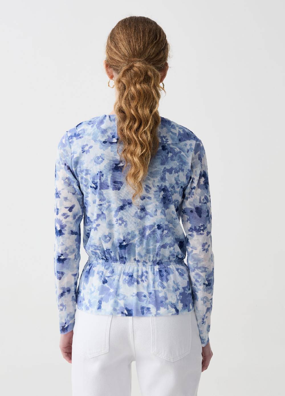 Ovs T-shirt Floreale In Mesh Con Volant