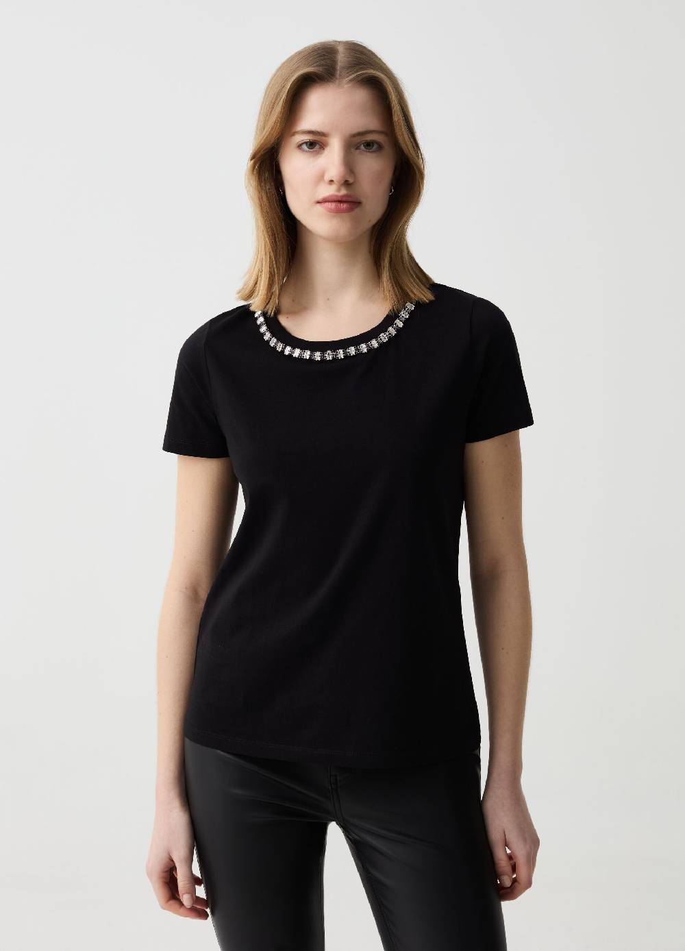 Ovs T-shirt Girocollo Con Applicazione Gioiello