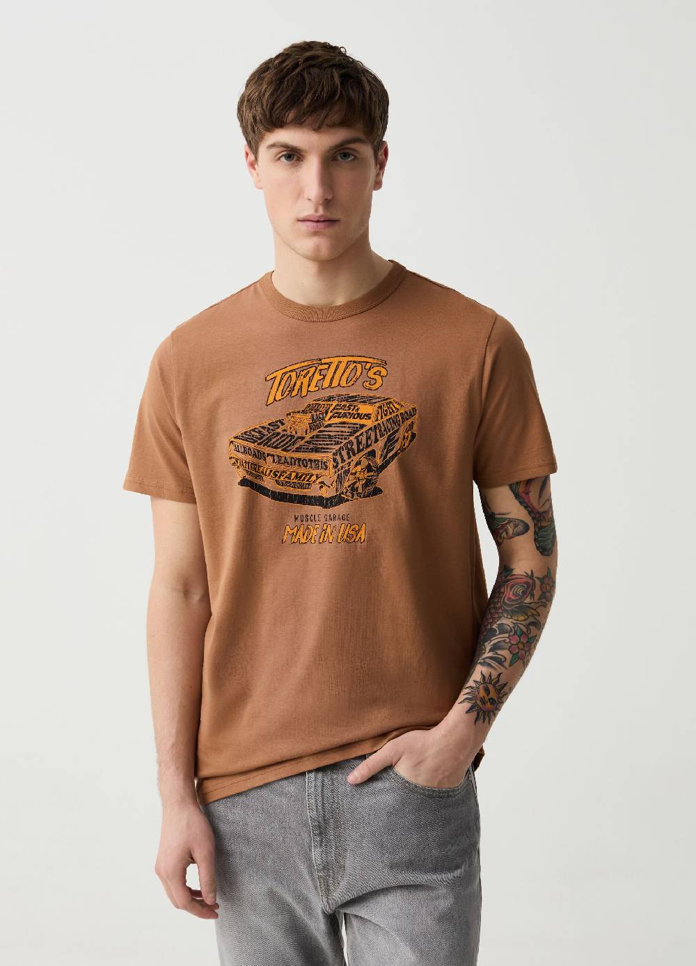 Ovs T-shirt girocollo con stampa Fast and Furious