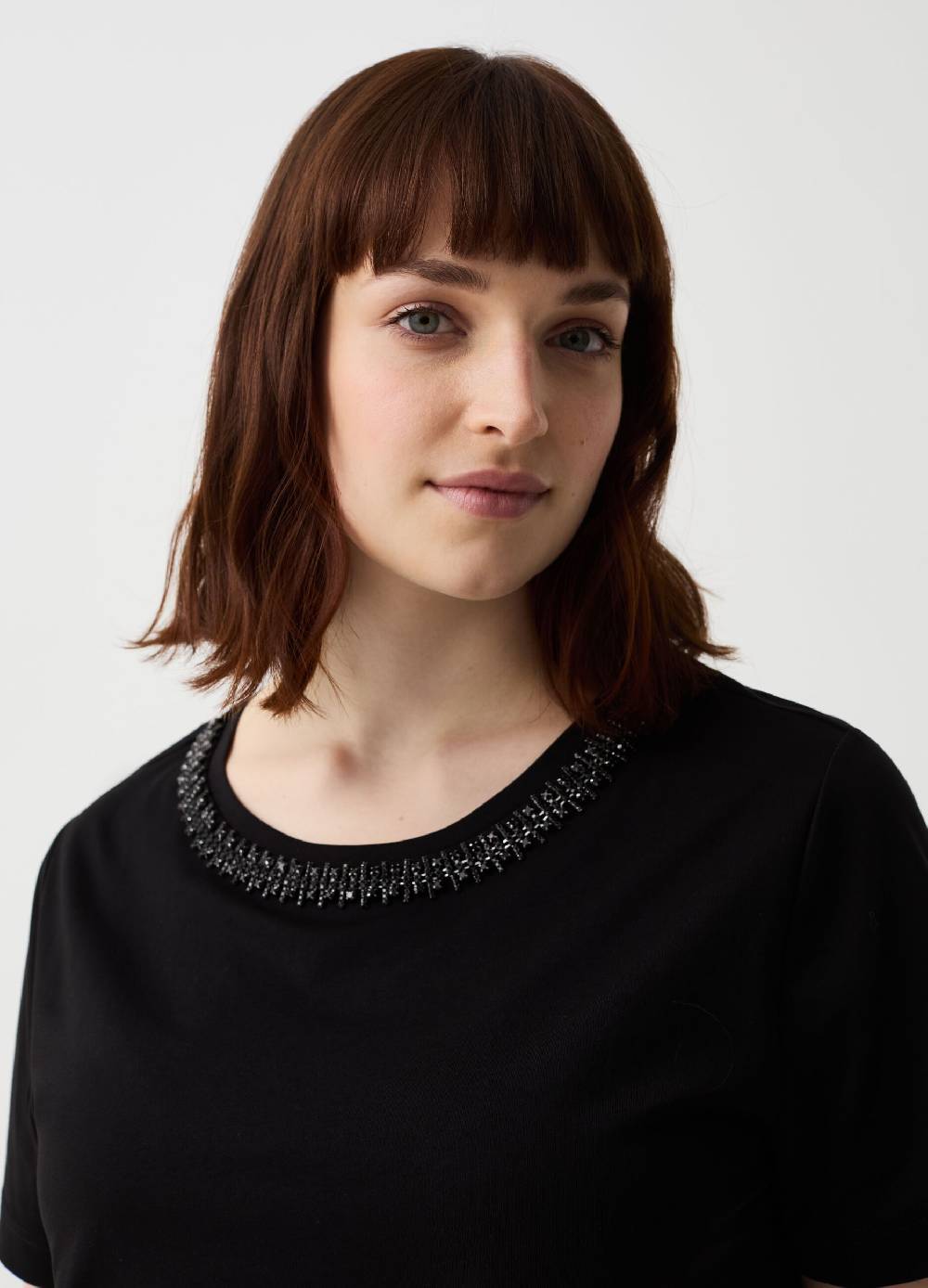 Ovs T-shirt Girocollo Con Strass Curvy