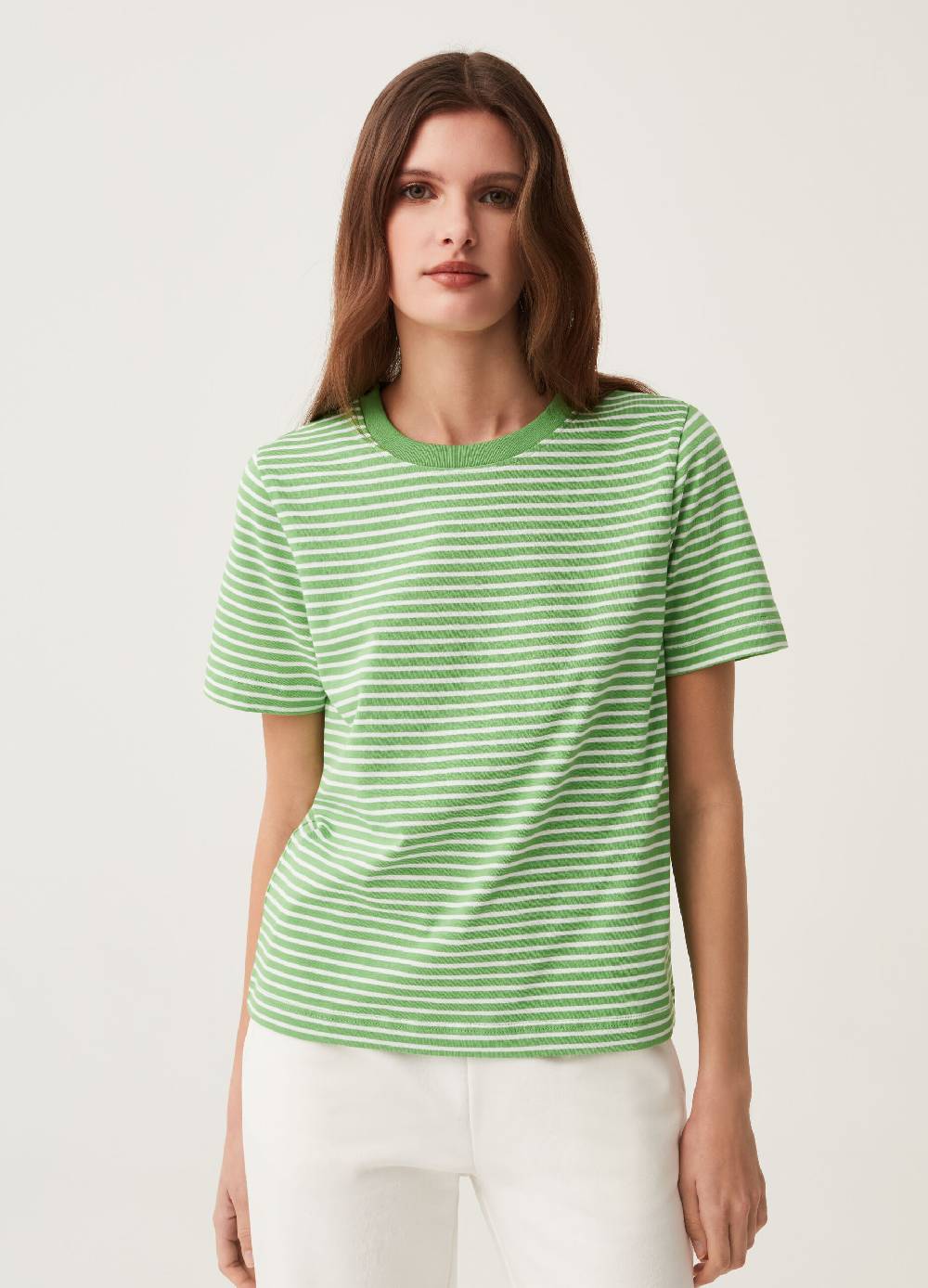 Ovs T-shirt Girocollo Fitness In Cotone A Righe