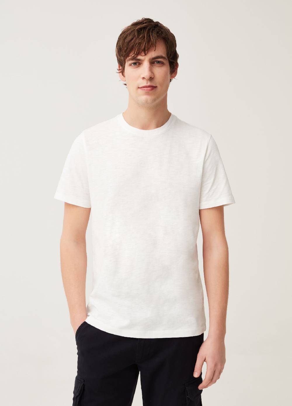 Ovs T-shirt Girocollo In Slub Jersey