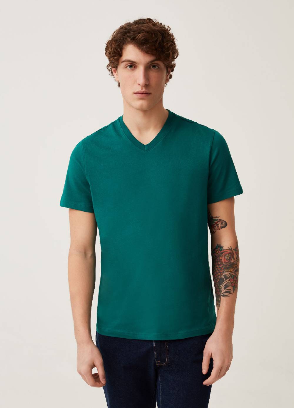Ovs T-shirt In Cotone Bio Con Scollo A V