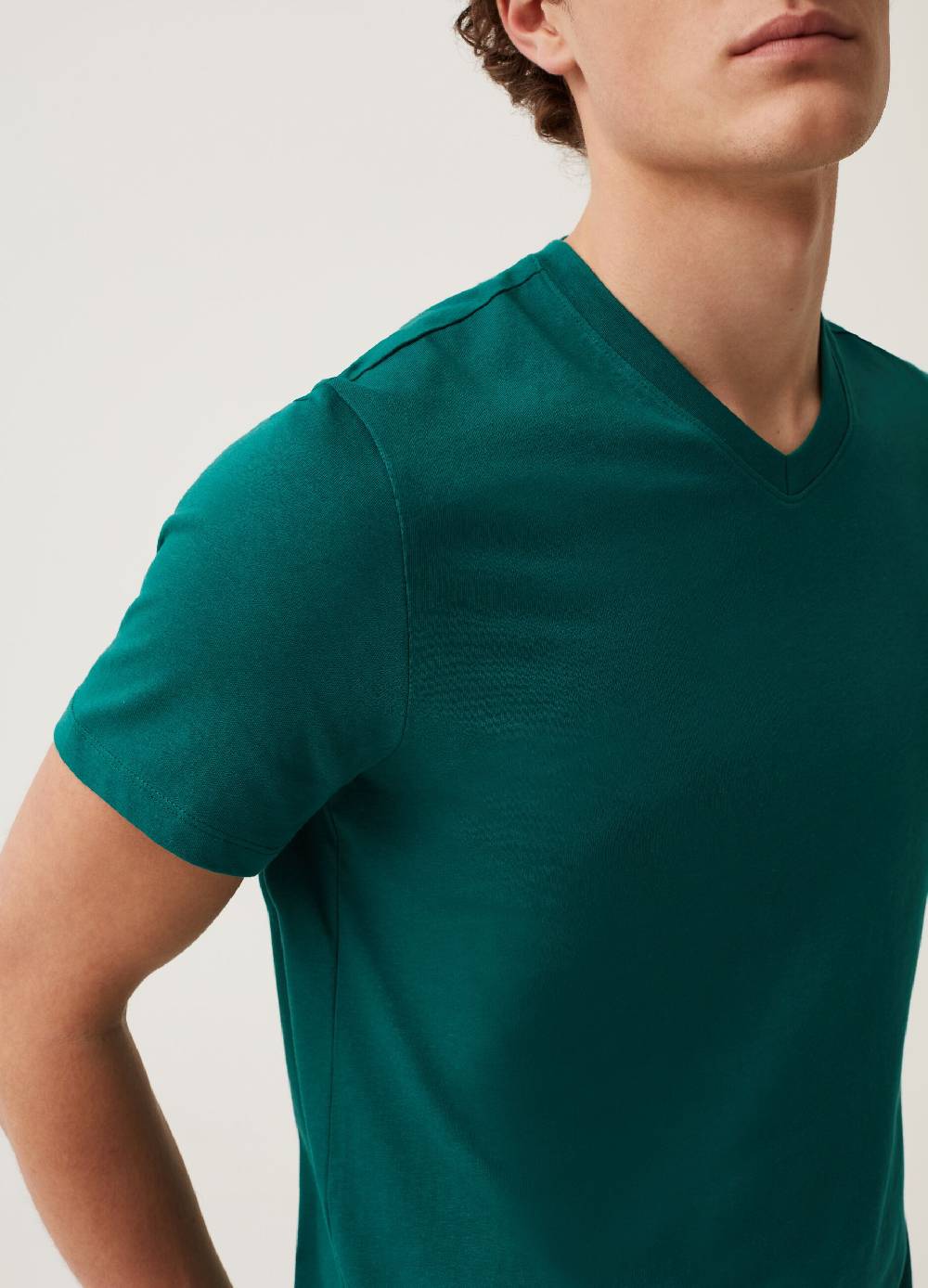 Ovs T-shirt In Cotone Bio Con Scollo A V
