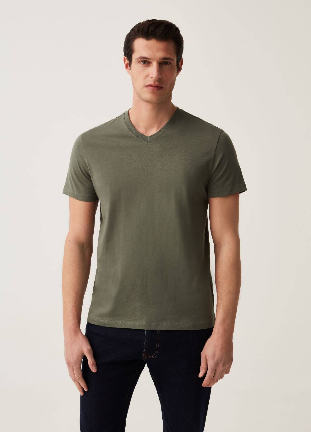 Ovs T-shirt In Cotone Bio Con Scollo A V