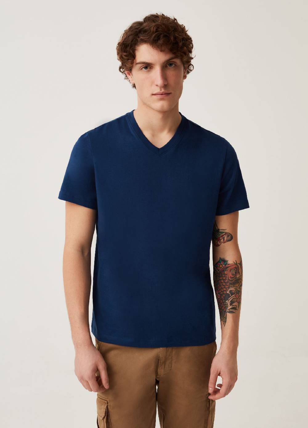 Ovs T-shirt In Cotone Bio Con Scollo A V