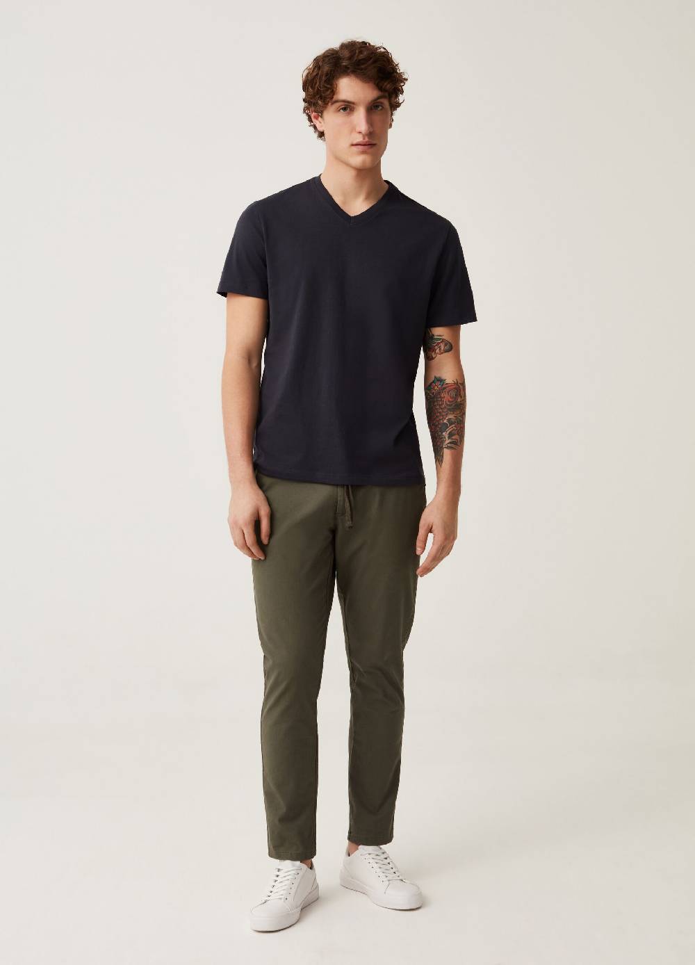 Ovs T-shirt In Cotone Bio Con Scollo A V