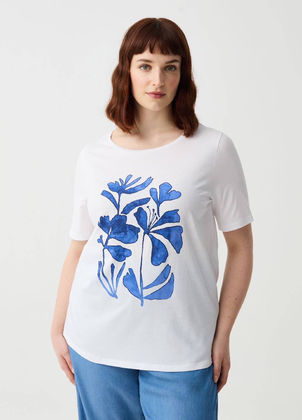 Ovs T-shirt in cotone bio con stampa Curvy