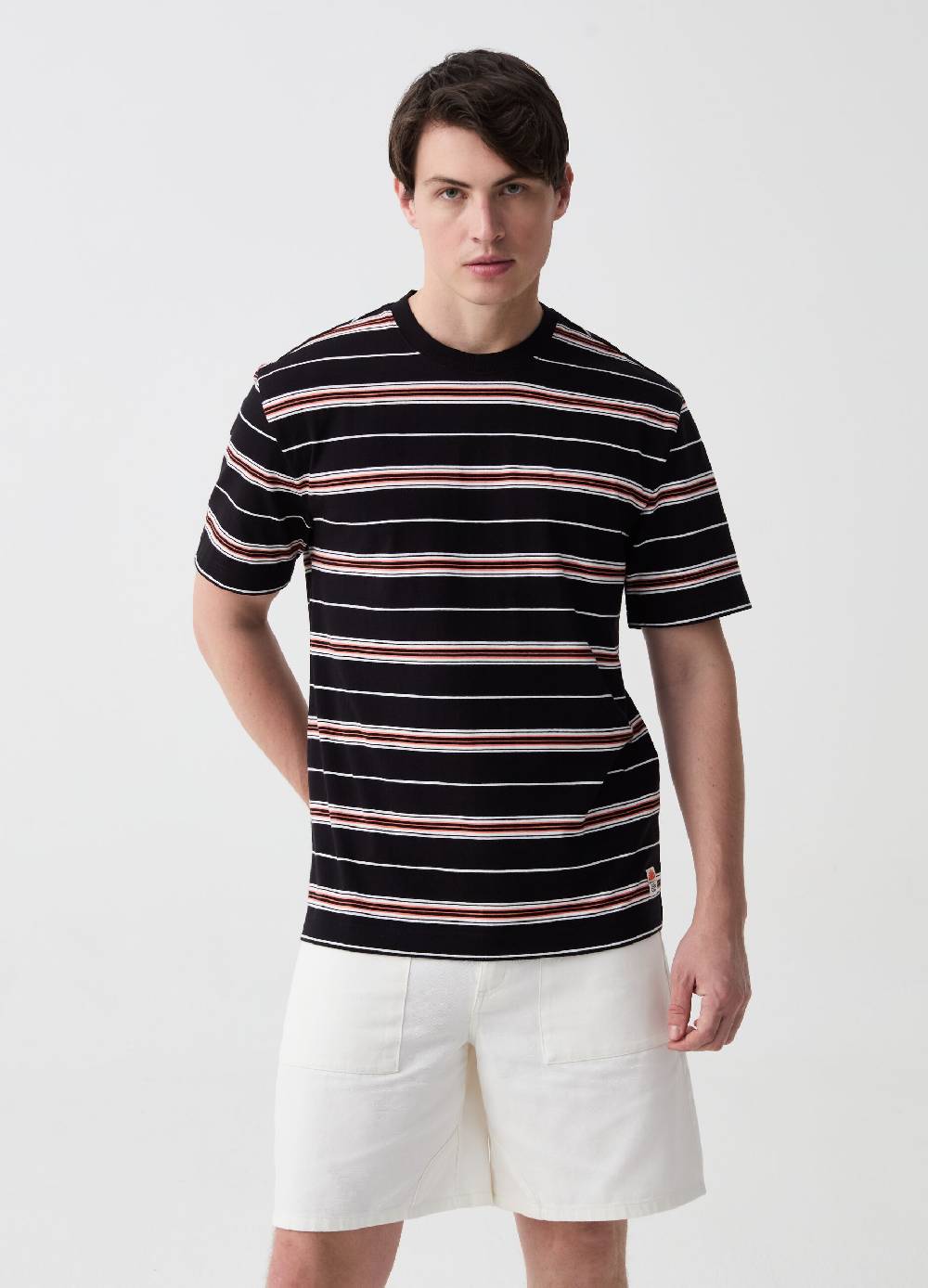 Ovs T-shirt In Cotone Con Fantasia A Righe