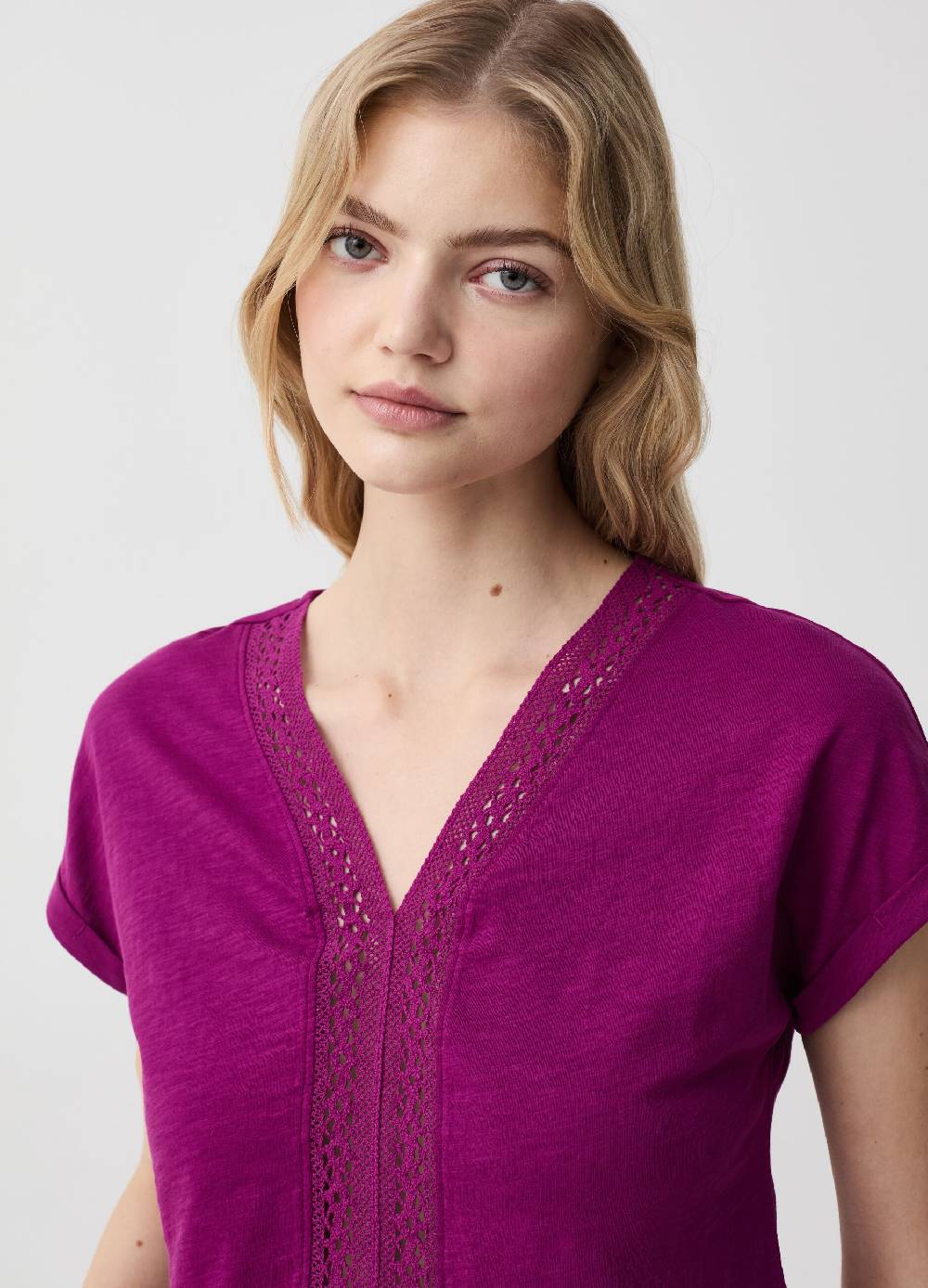 Ovs T-shirt In Cotone Con Inserto Crochet