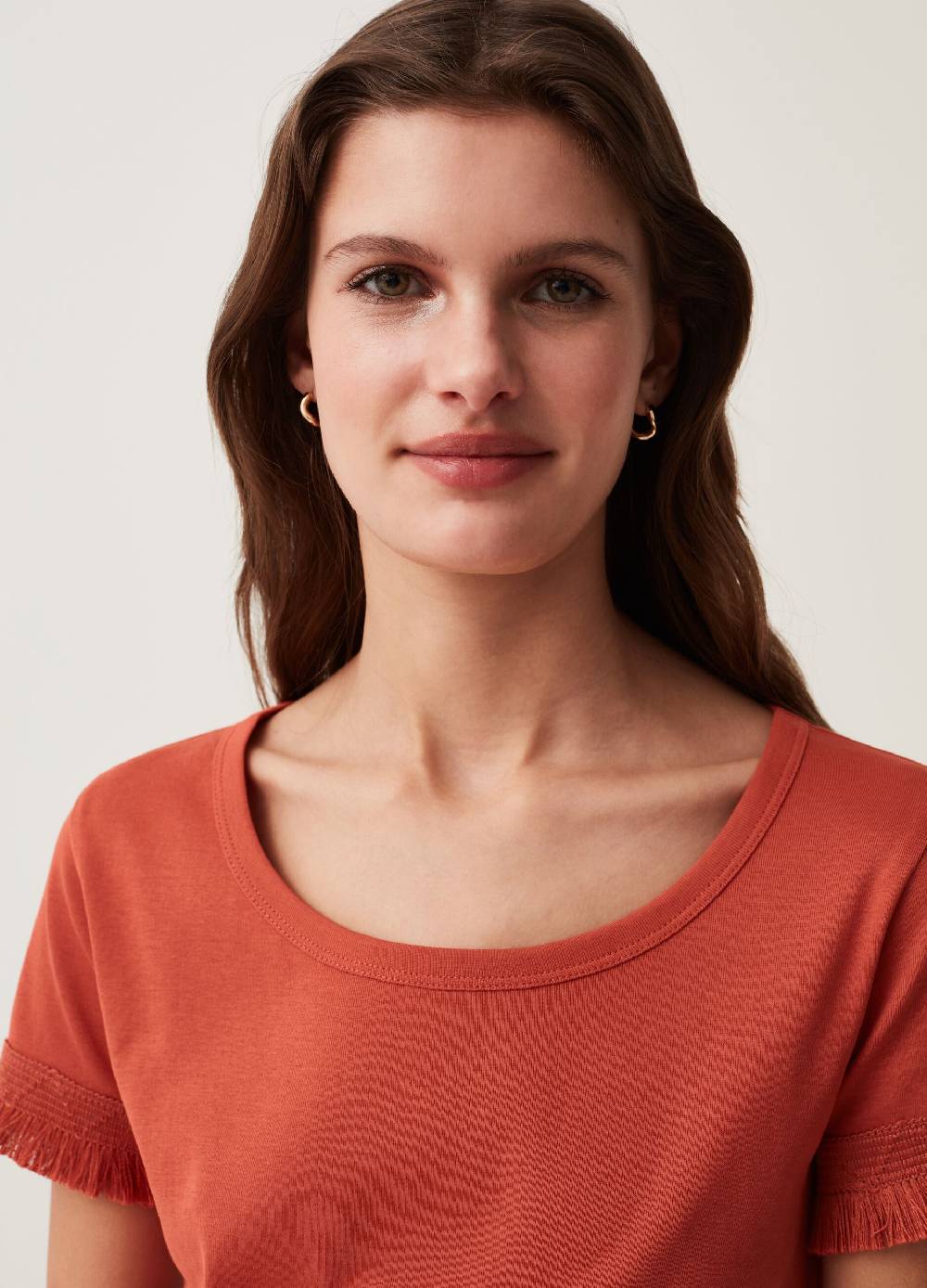 Ovs T-shirt In Cotone Con Inserto Sfrangiato