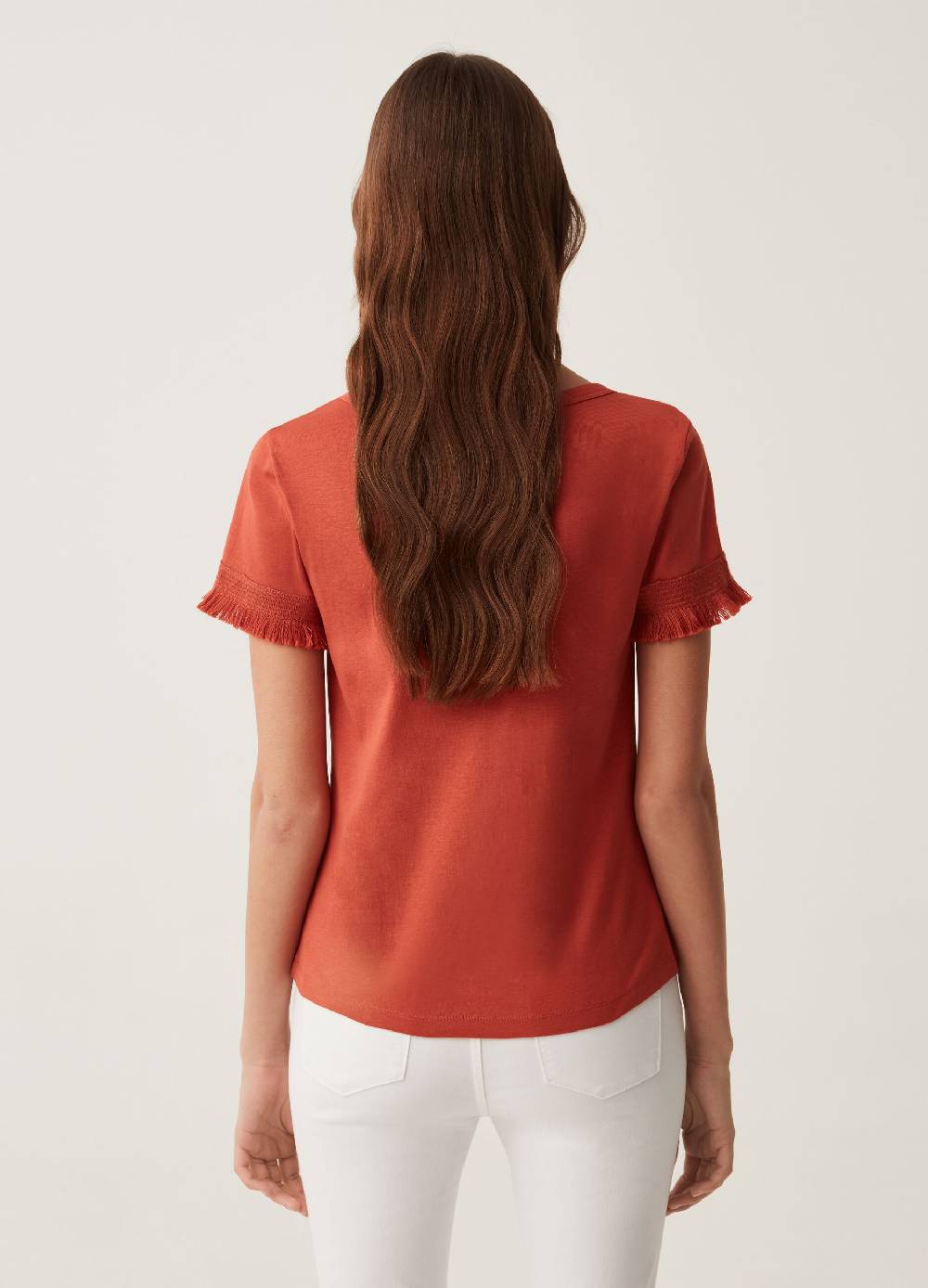 Ovs T-shirt In Cotone Con Inserto Sfrangiato