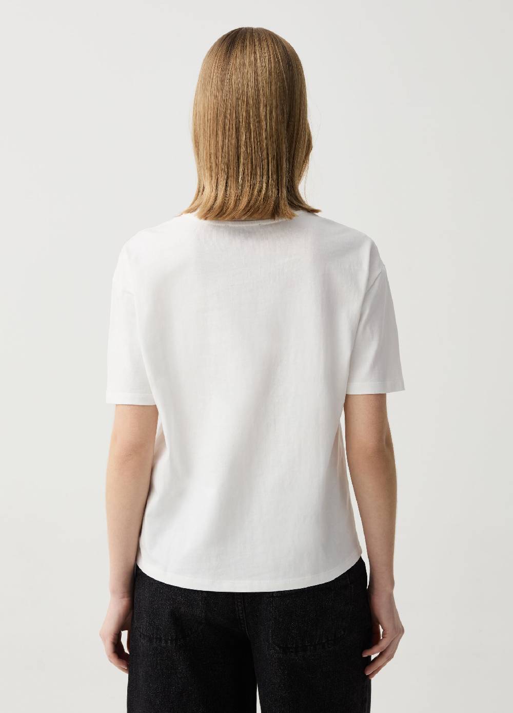 Ovs T-shirt In Cotone Con Ricamo Floreale