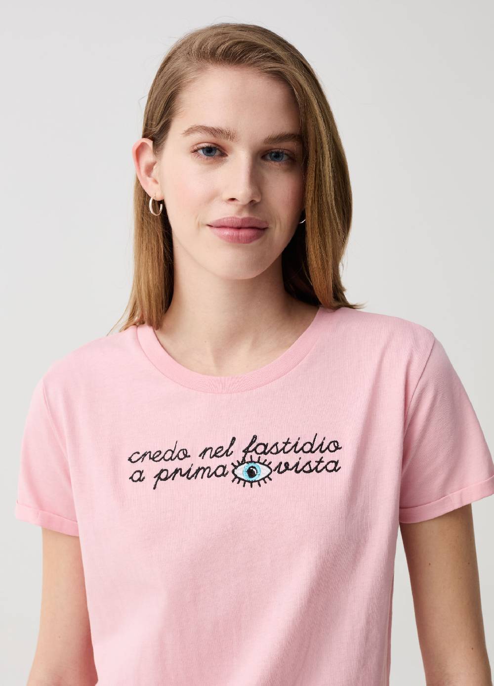 Ovs T-shirt In Cotone Con Ricamo Lettering