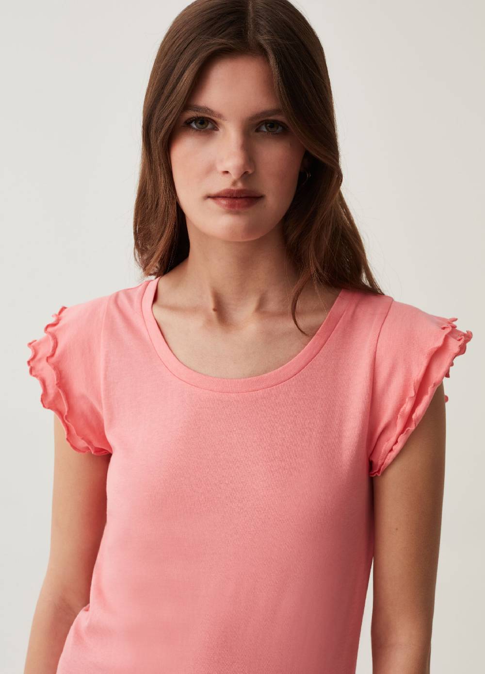 Ovs T-shirt In Cotone Con Rouches