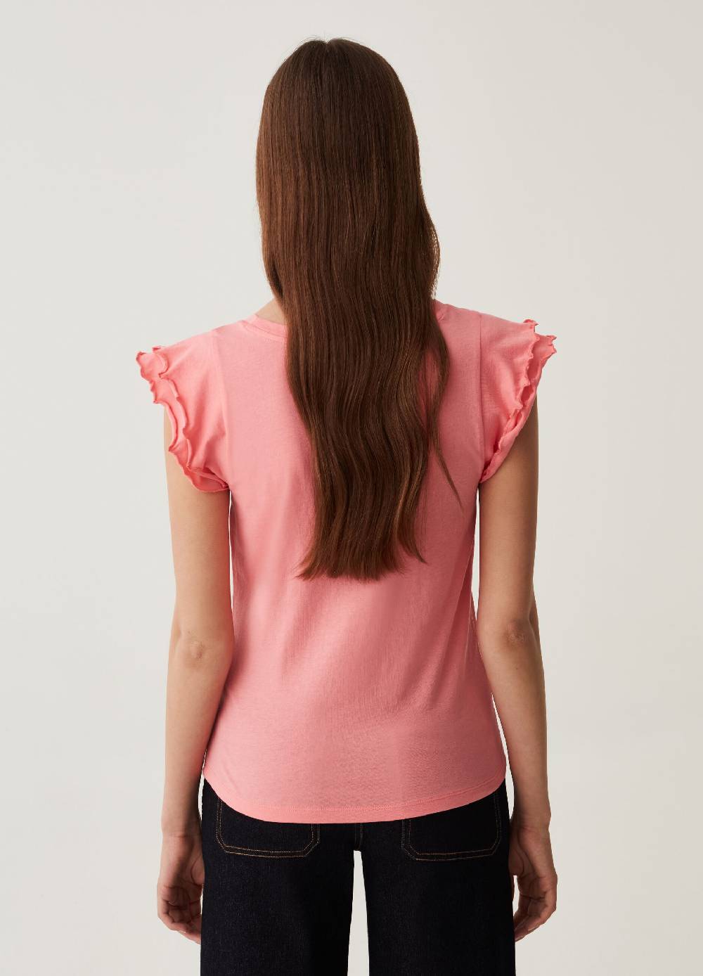 Ovs T-shirt In Cotone Con Rouches