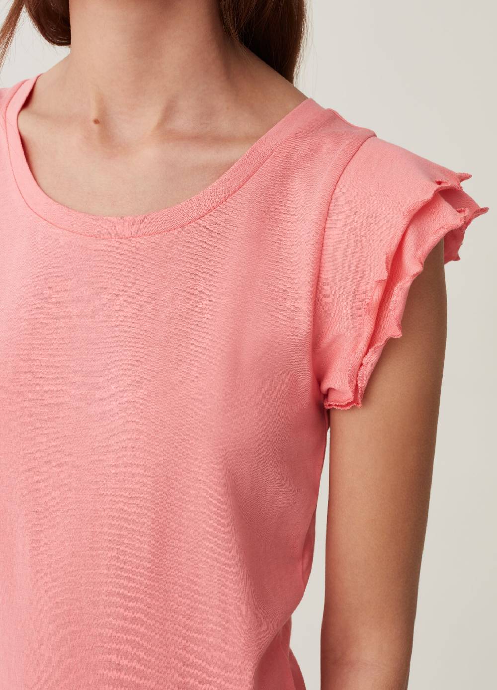 Ovs T-shirt In Cotone Con Rouches