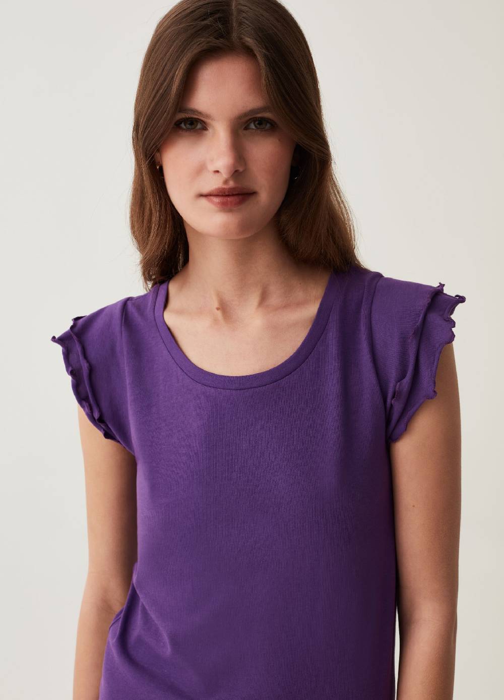 Ovs T-shirt In Cotone Con Rouches