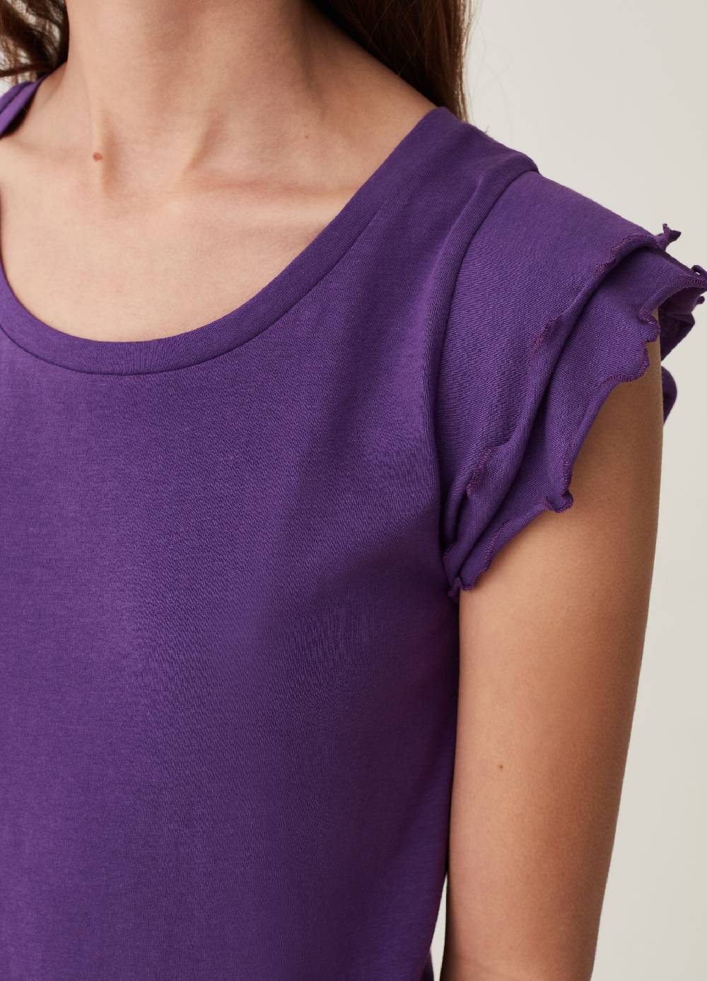 Ovs T-shirt In Cotone Con Rouches