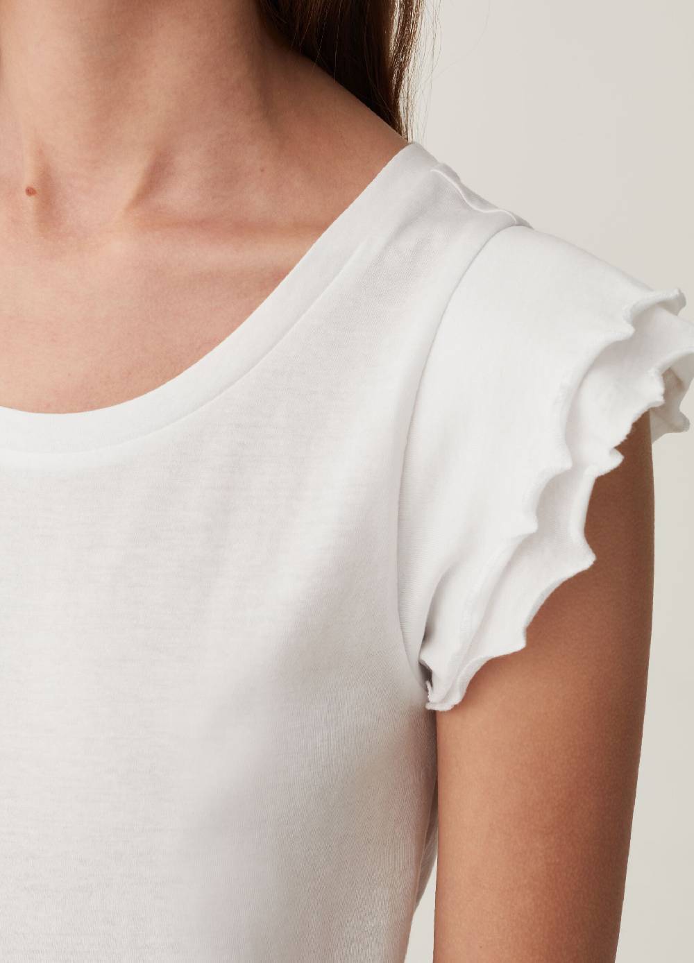 Ovs T-shirt In Cotone Con Rouches
