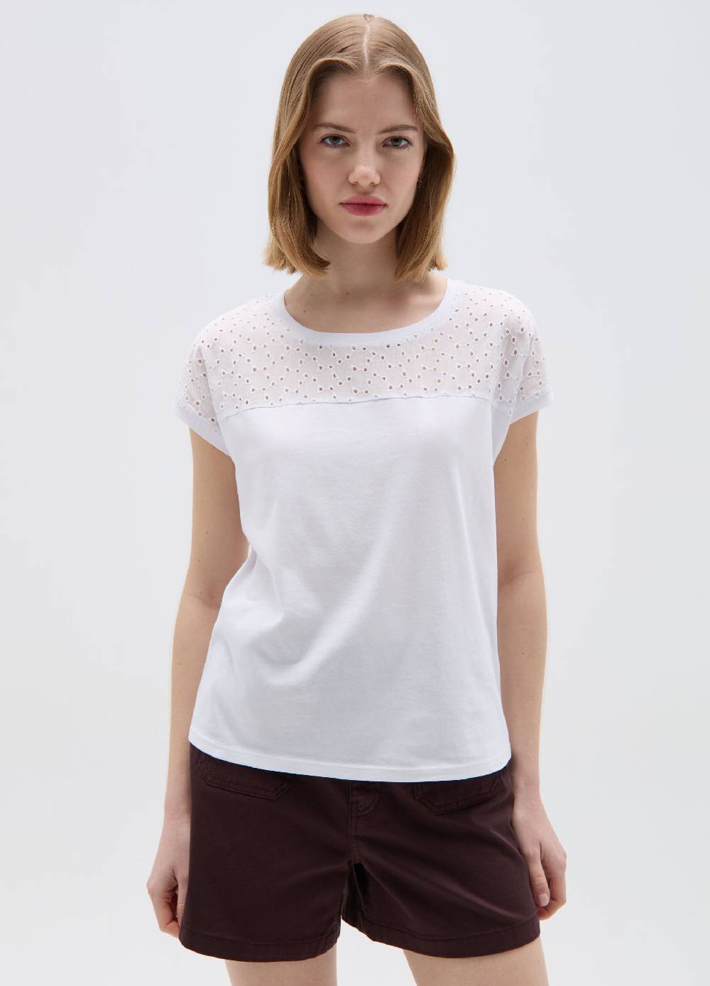 Ovs T-shirt in cotone con sangallo