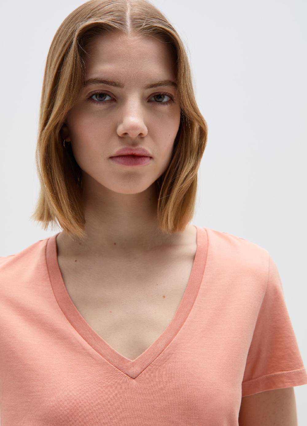 Ovs T-shirt In Cotone Con Scollo A V