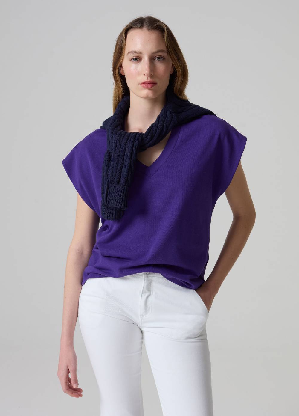 Ovs T-shirt In Cotone Con Scollo A V