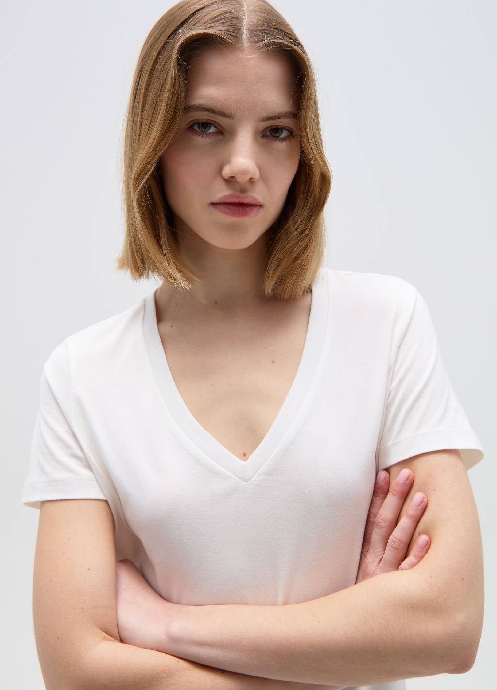 Ovs T-shirt In Cotone Con Scollo A V