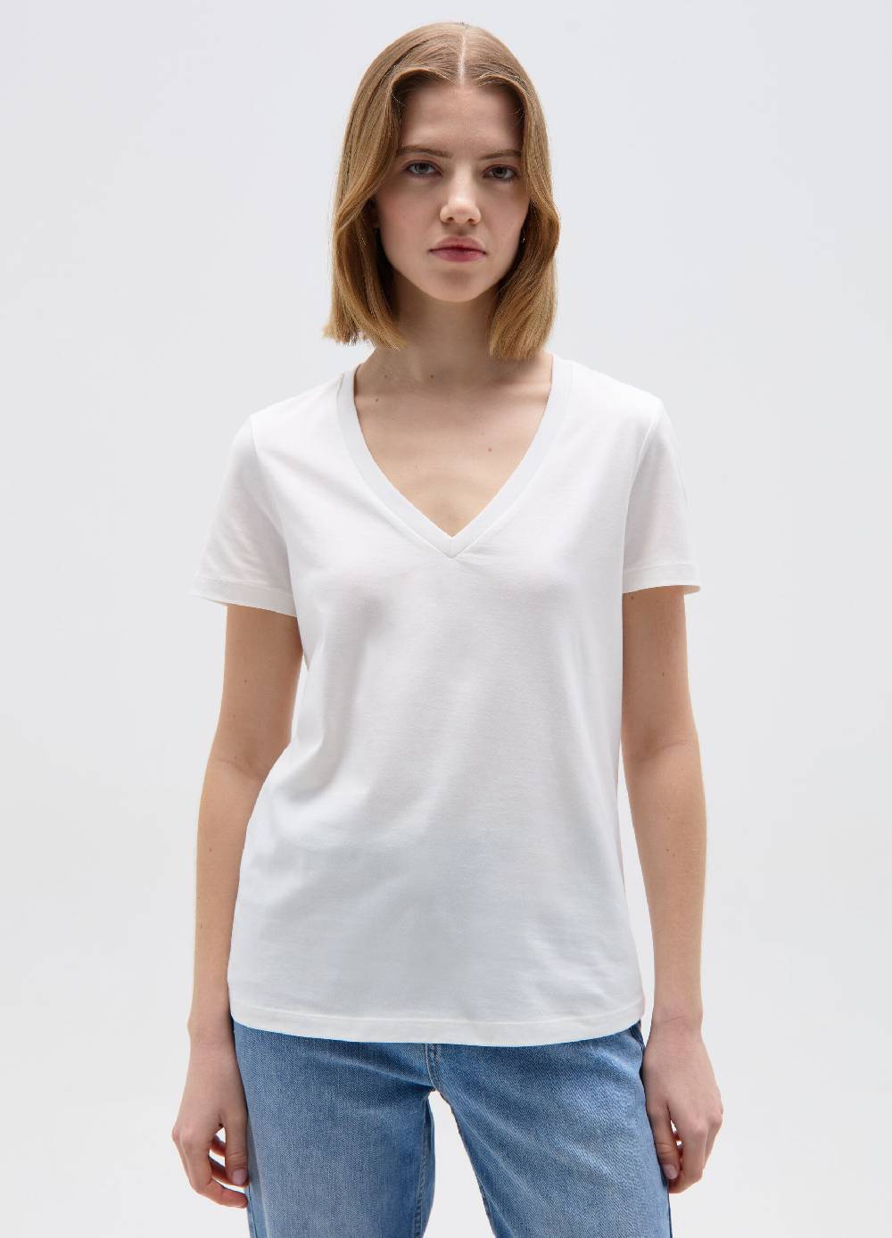 Ovs T-shirt in cotone con scollo a V