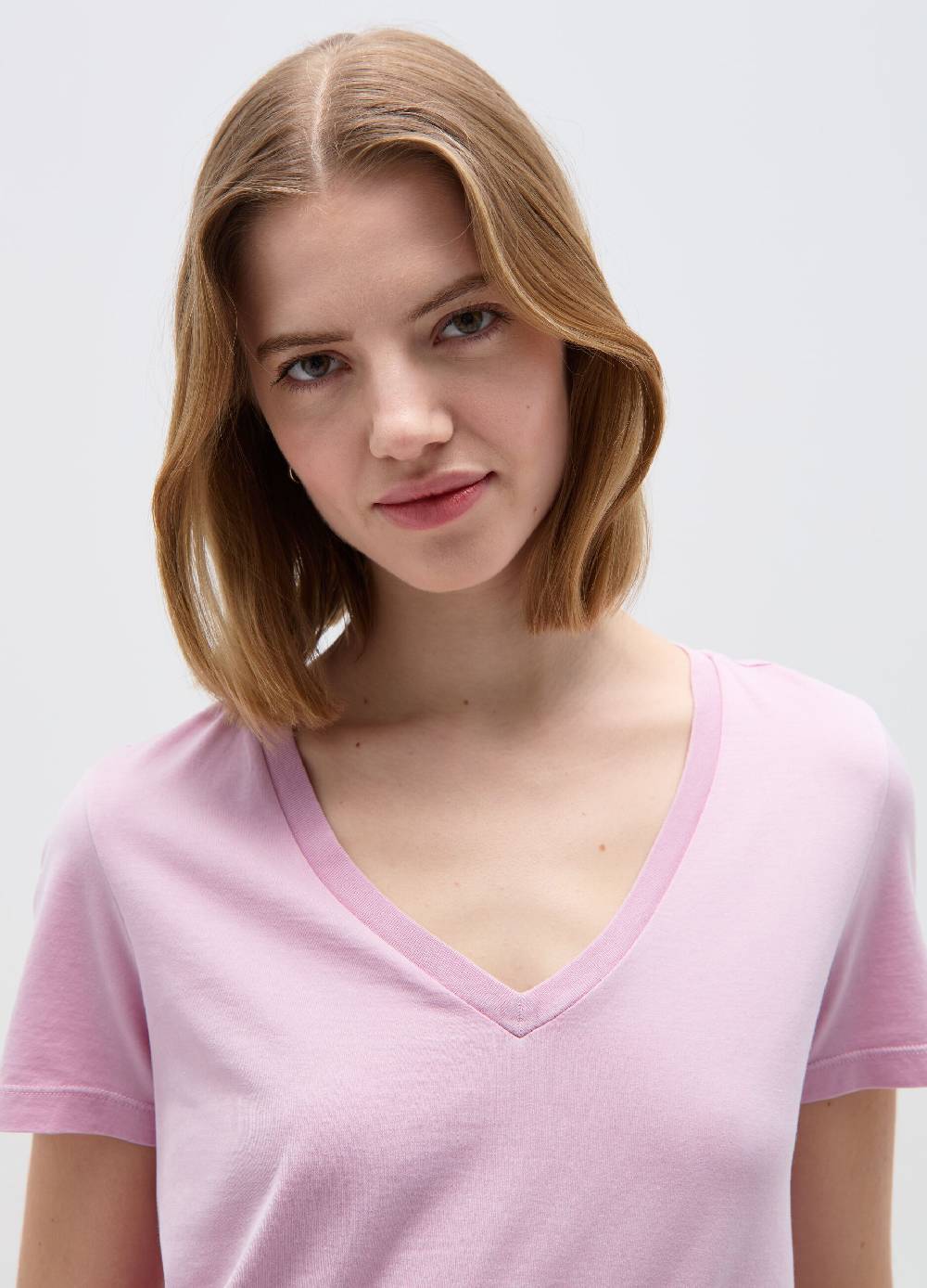 Ovs T-shirt In Cotone Con Scollo A V