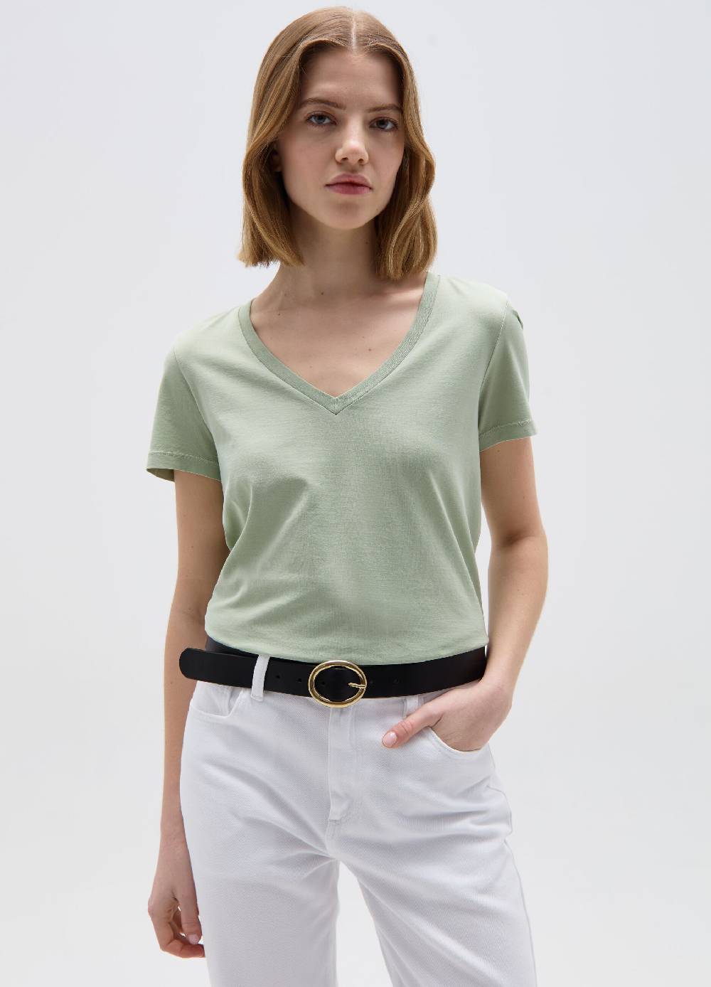 Ovs T-shirt In Cotone Con Scollo A V