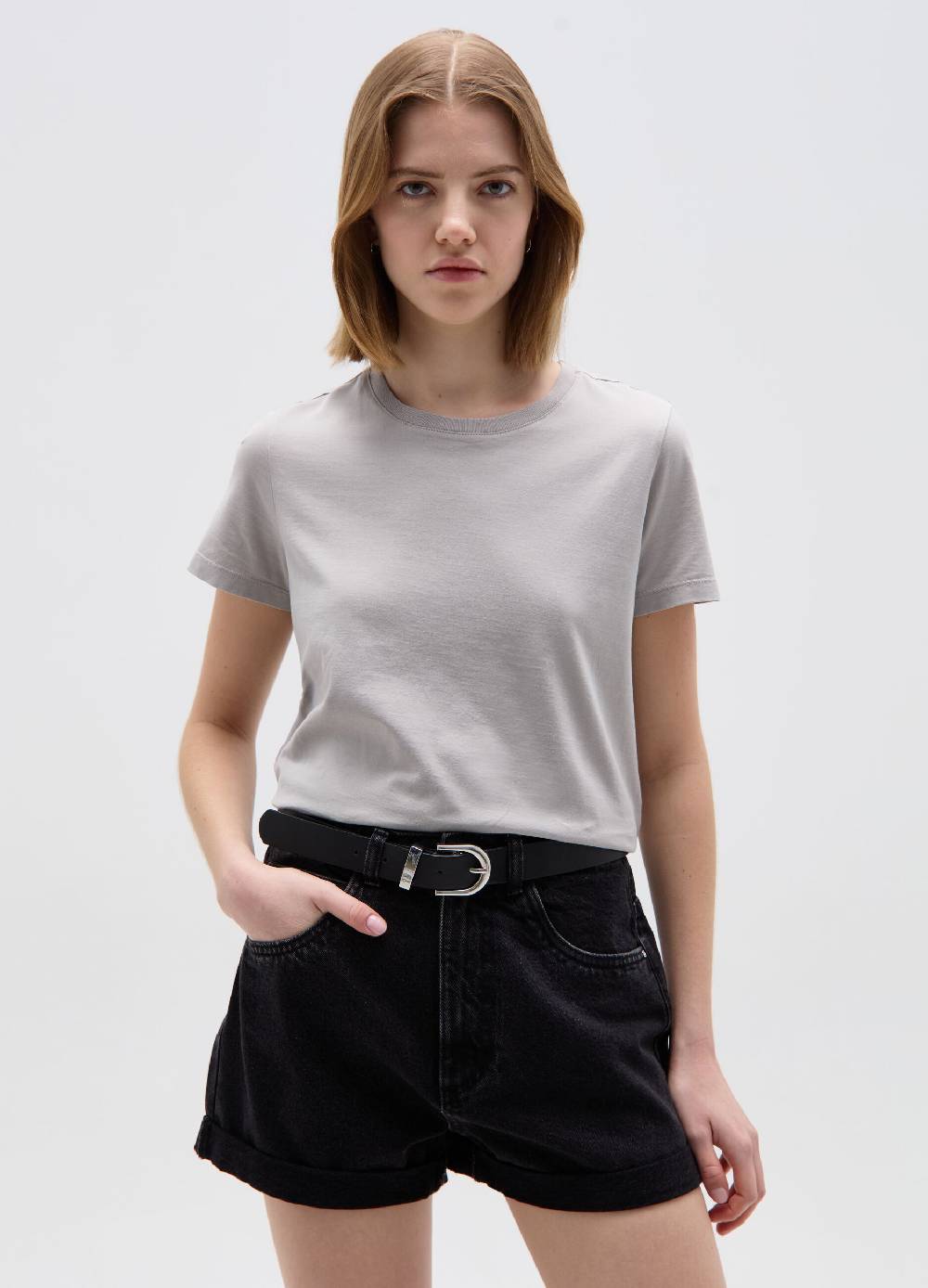 Ovs T-shirt in cotone con scollo rotondo