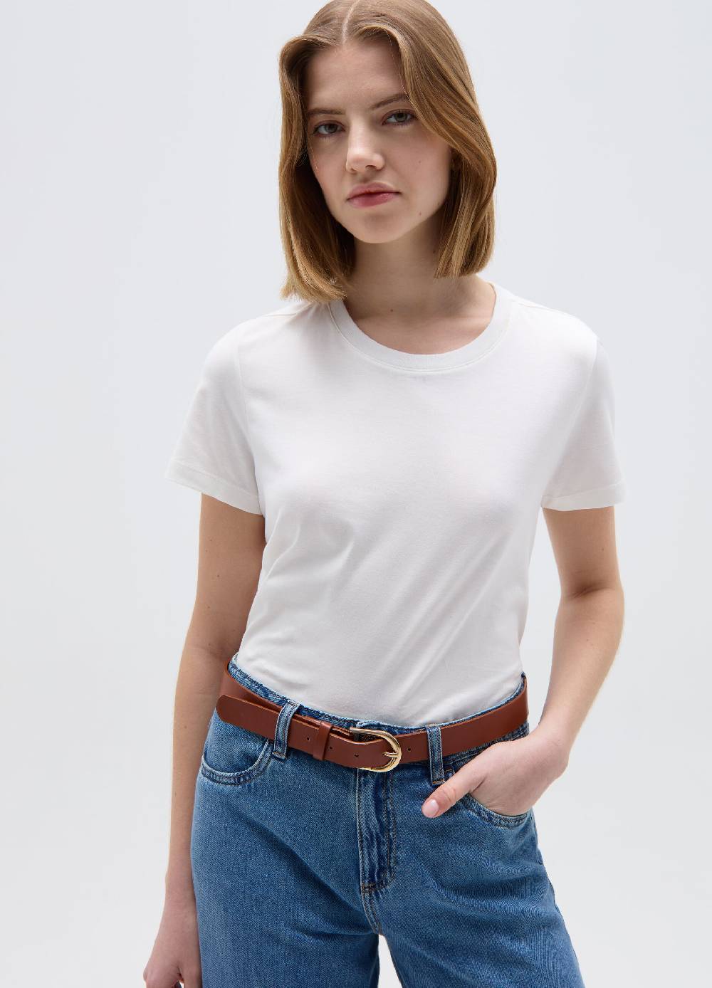 Ovs T-shirt in cotone con scollo rotondo