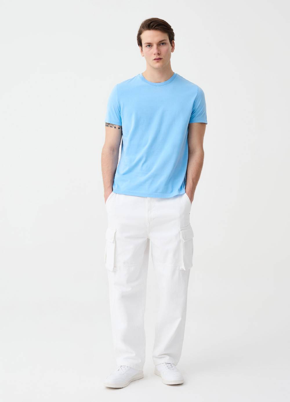 Ovs T-shirt in cotone con scollo rotondo