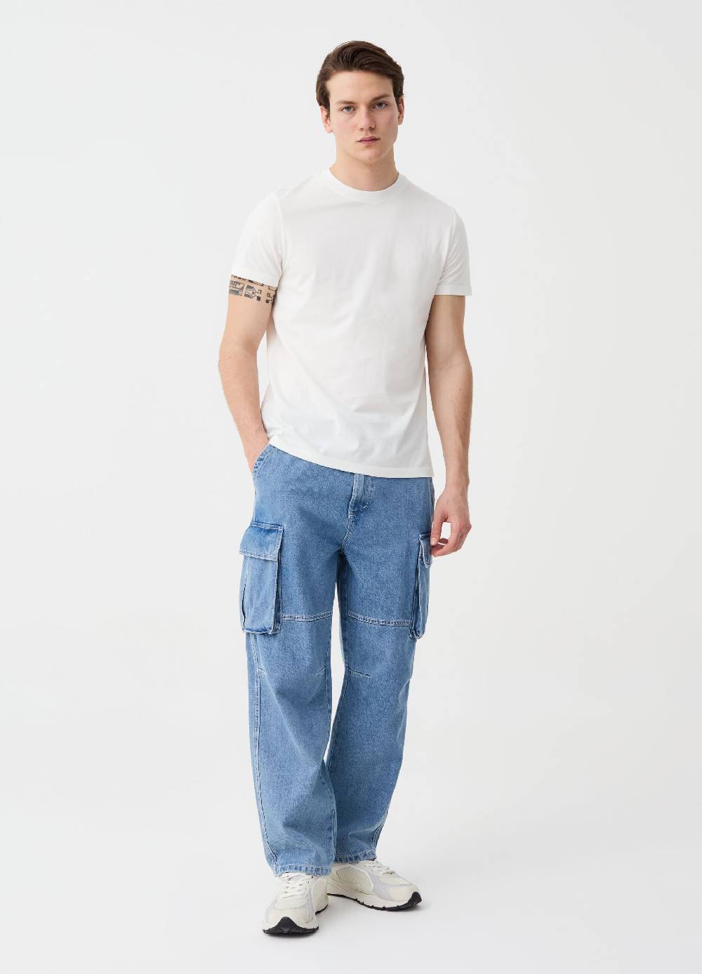 Ovs T-shirt in cotone con scollo rotondo