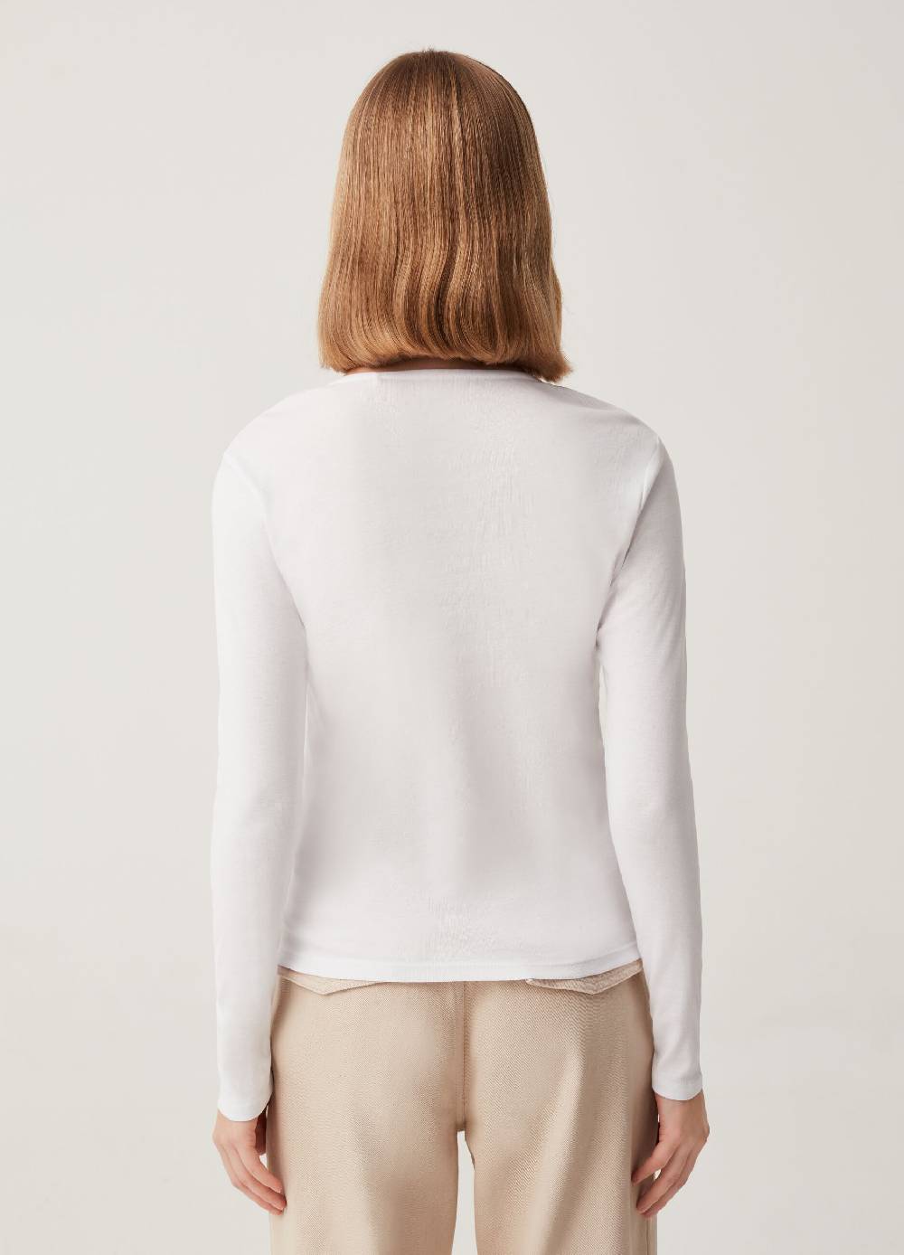 Ovs T-shirt In Cotone Con Scollo Serafino