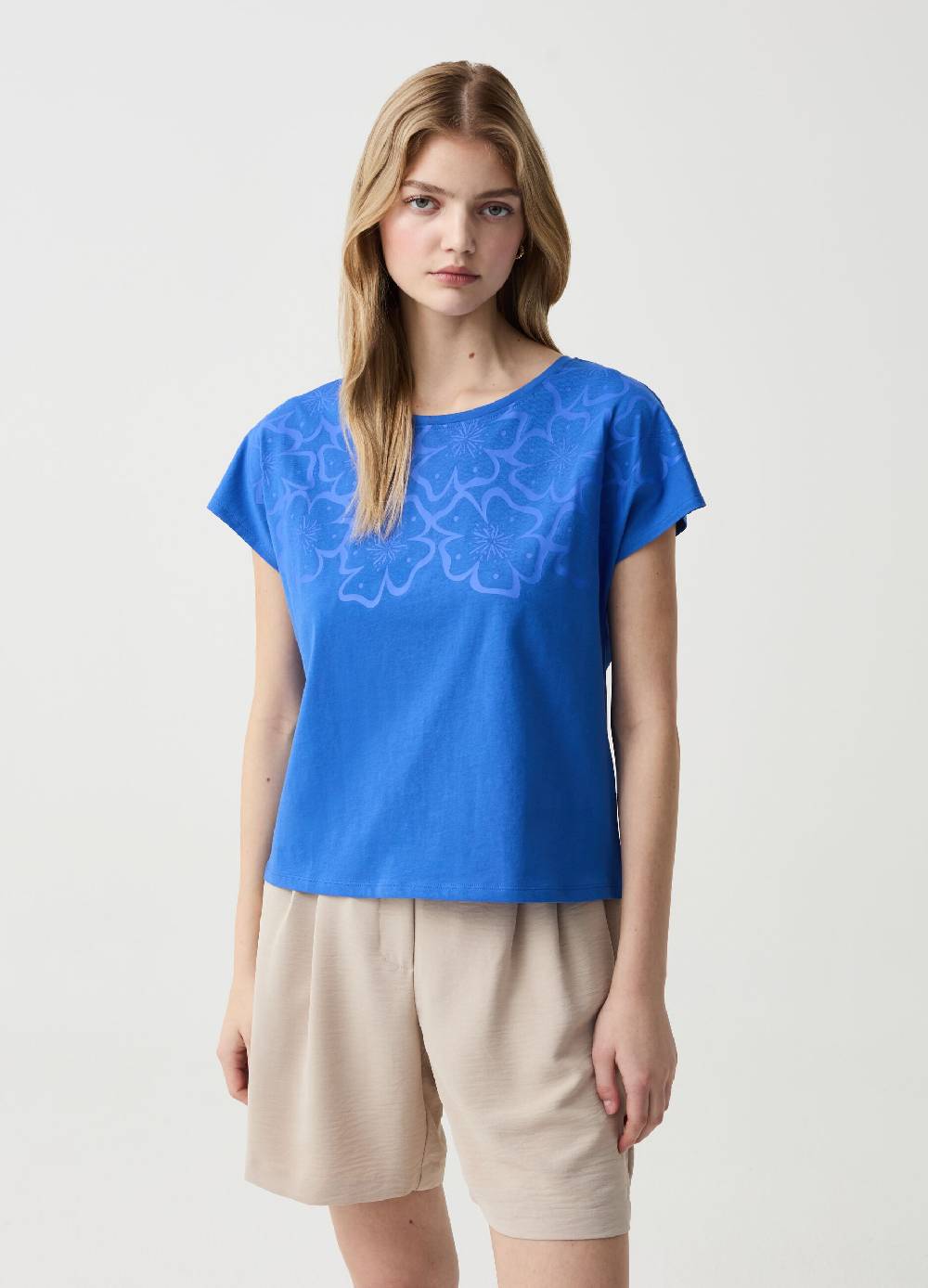 Ovs T-shirt in cotone con stampa a fiori