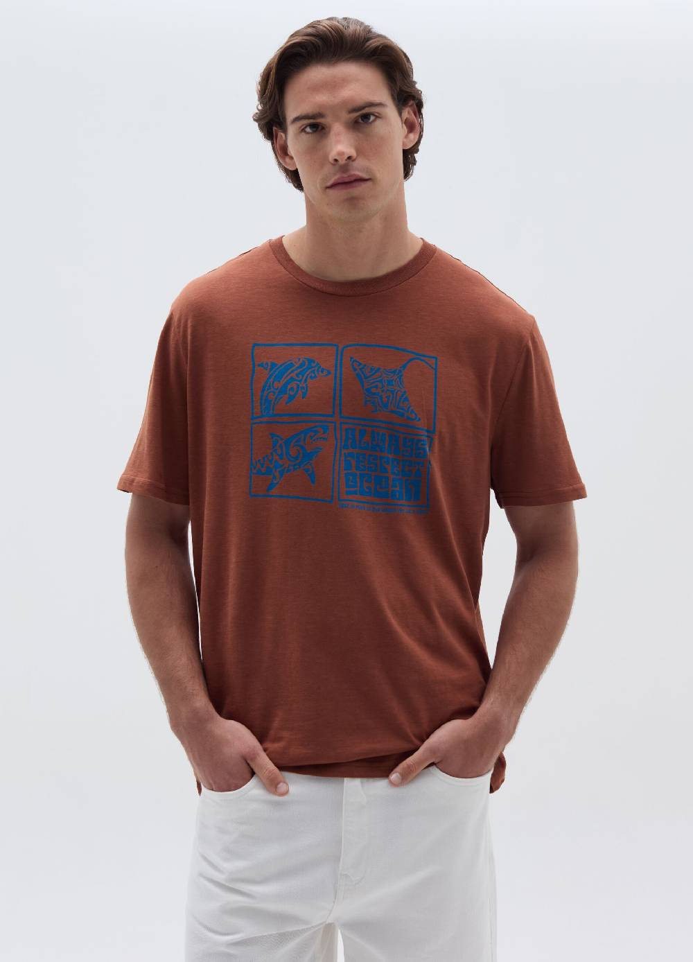 Ovs T-shirt in cotone con stampa animali marini