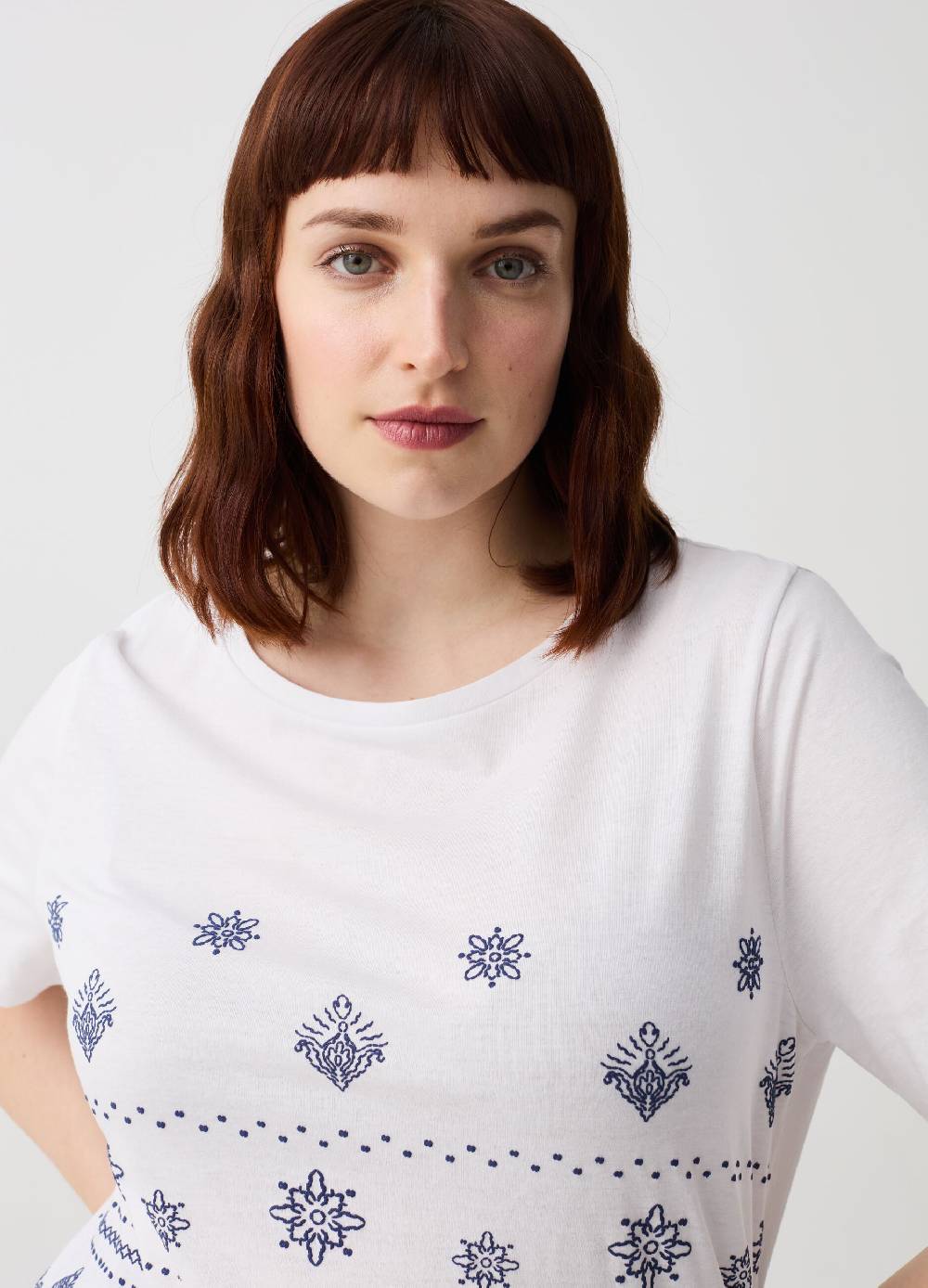 Ovs T-shirt In Cotone Con Stampa Boho Curvy